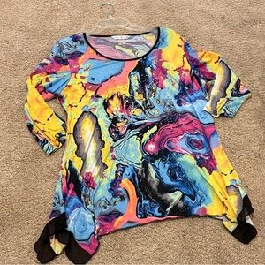 Peter Nygard Multicolor Abstract Tunic Top